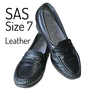 SAS Black Leather Classic Loafers Tripad Comfort Size 7